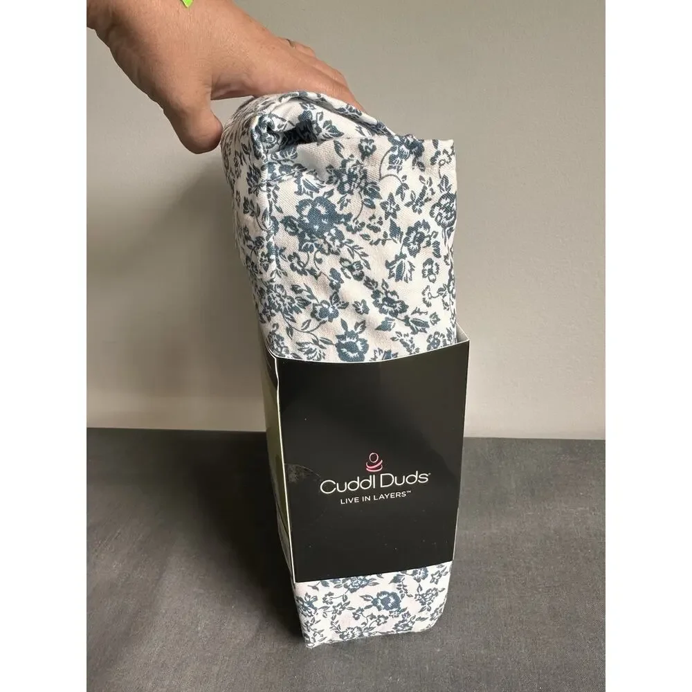 Cuddl Duds Microfiber Sheet Set 3 Piece Twin Size 16” Deep Pocket Blue Floral